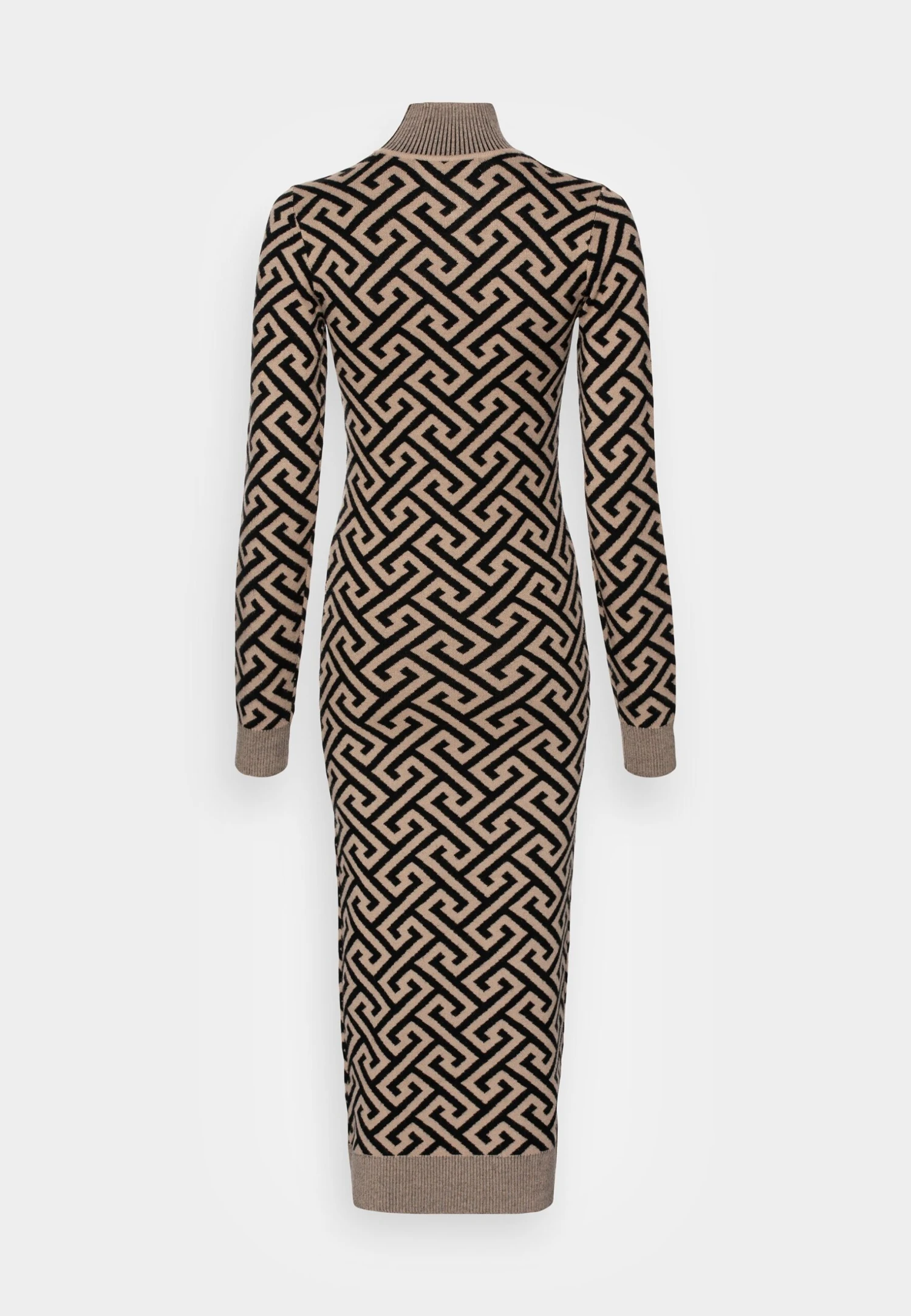 Vero Moda Tall Vmaria High Neck Calf Dress - Robe Pull - Black/Silver Mink Coloured – Image 2