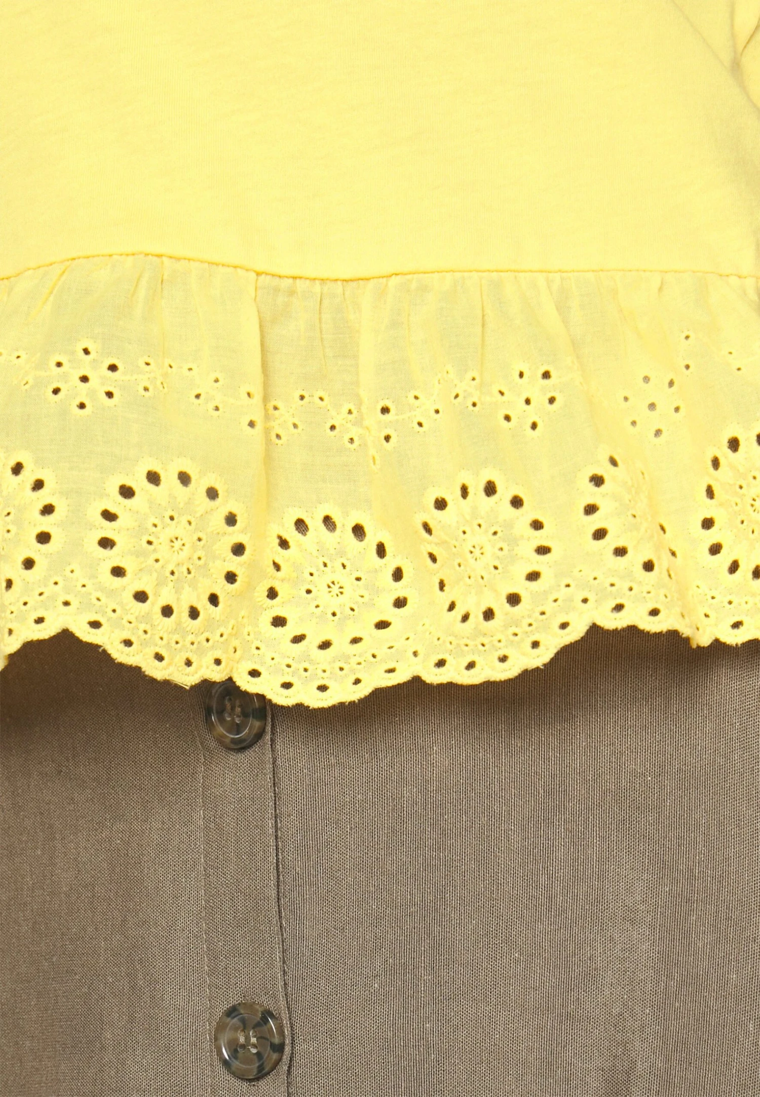 Vero Moda Tall Vmemily Peplum V Neck - T-Shirt Imprimé - Golden Cream – Image 5