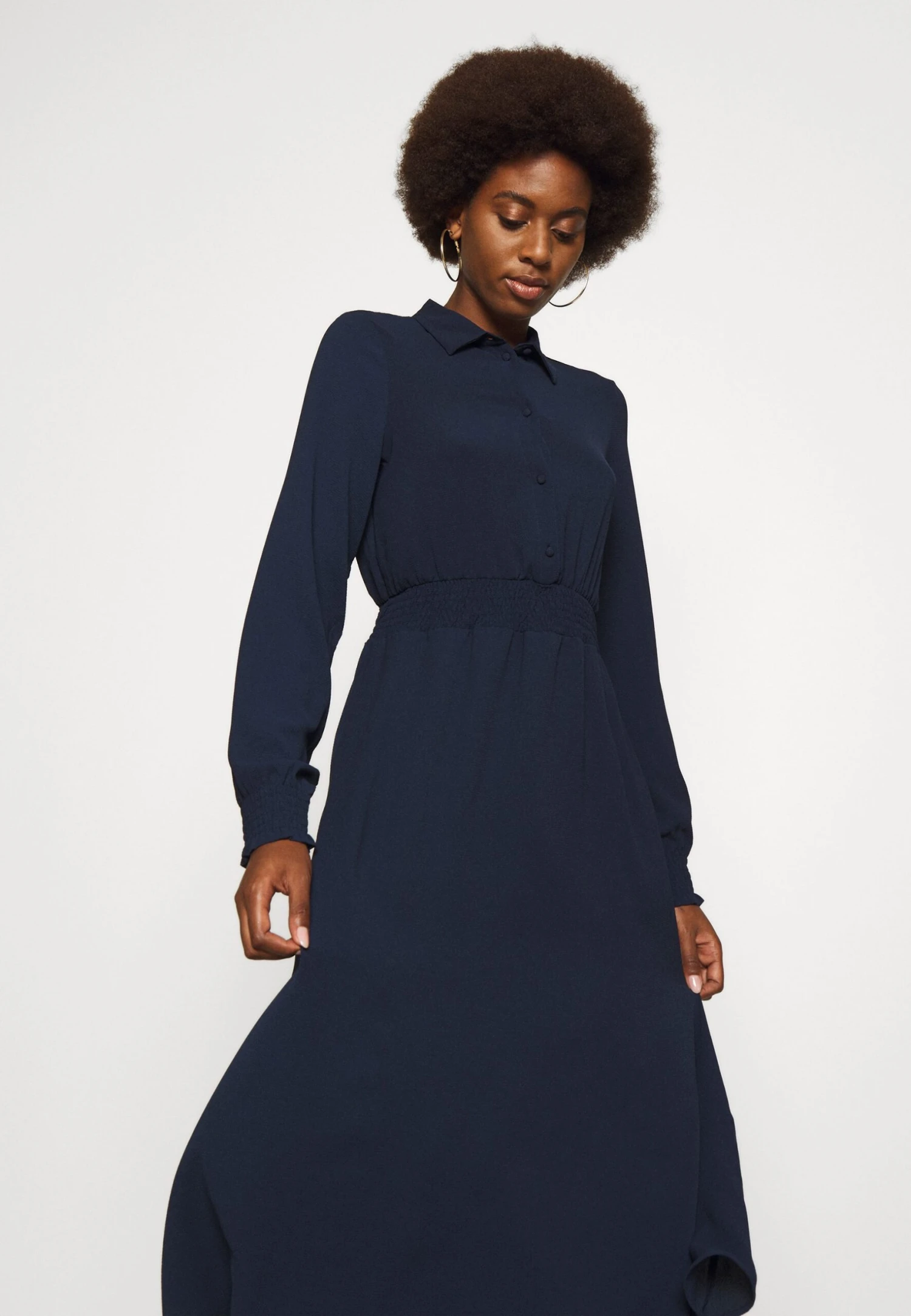Vero Moda Tall Vmsaga Smock Calf Dress - Robe Longue - Navy Blazer – Image 4