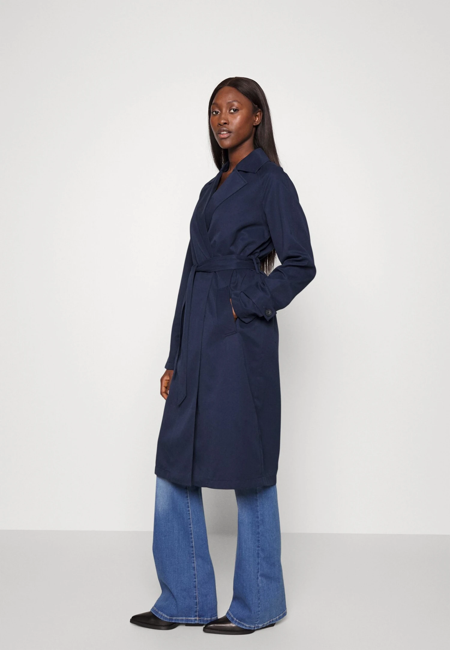 Vero Moda Tall Vmlou Long - Trench - Navy Blazer – Image 4