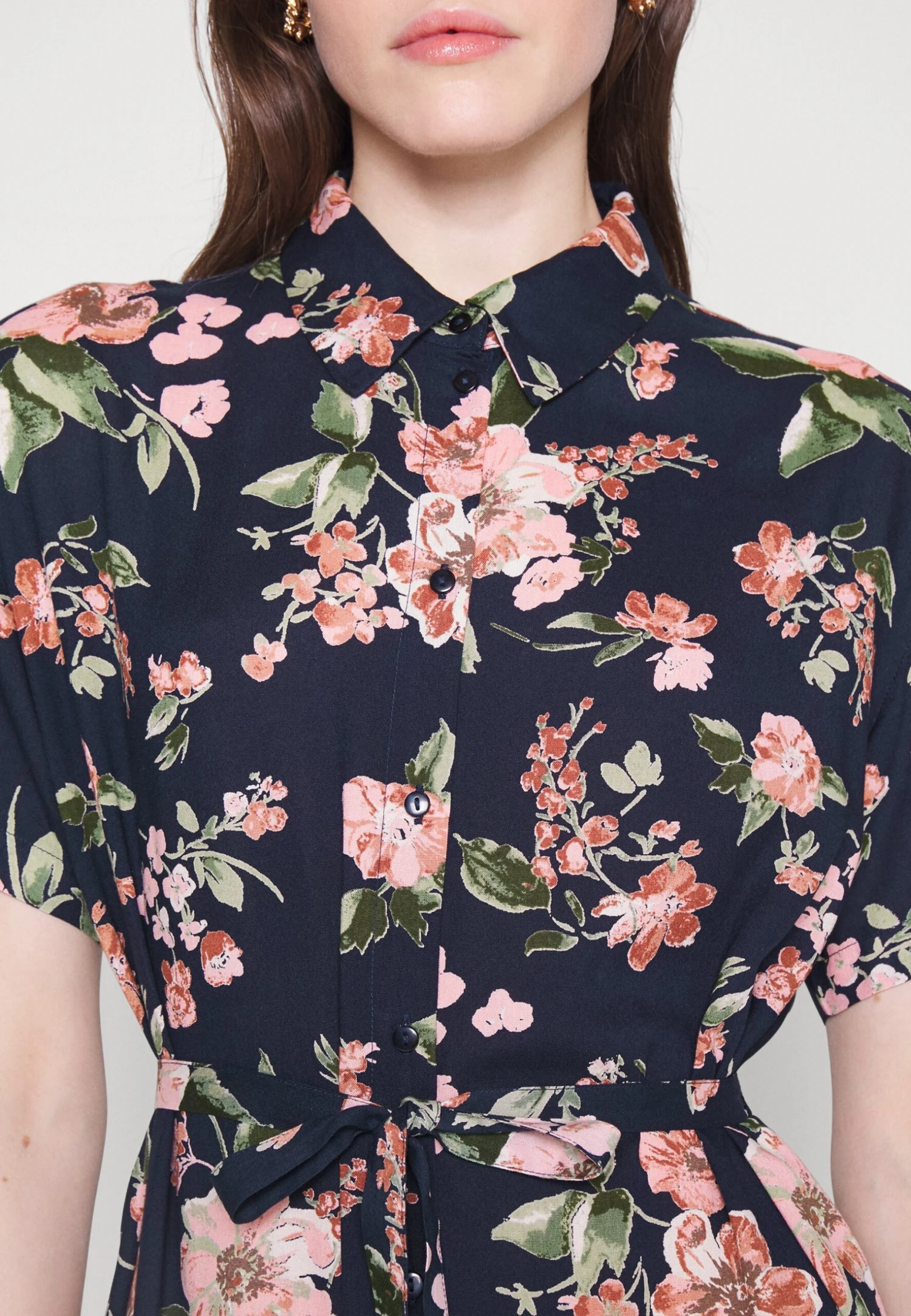 Vero Moda Tall Vmbumpy Calf Shirt Dress - Robe Chemise - Navy Blazer – Image 7