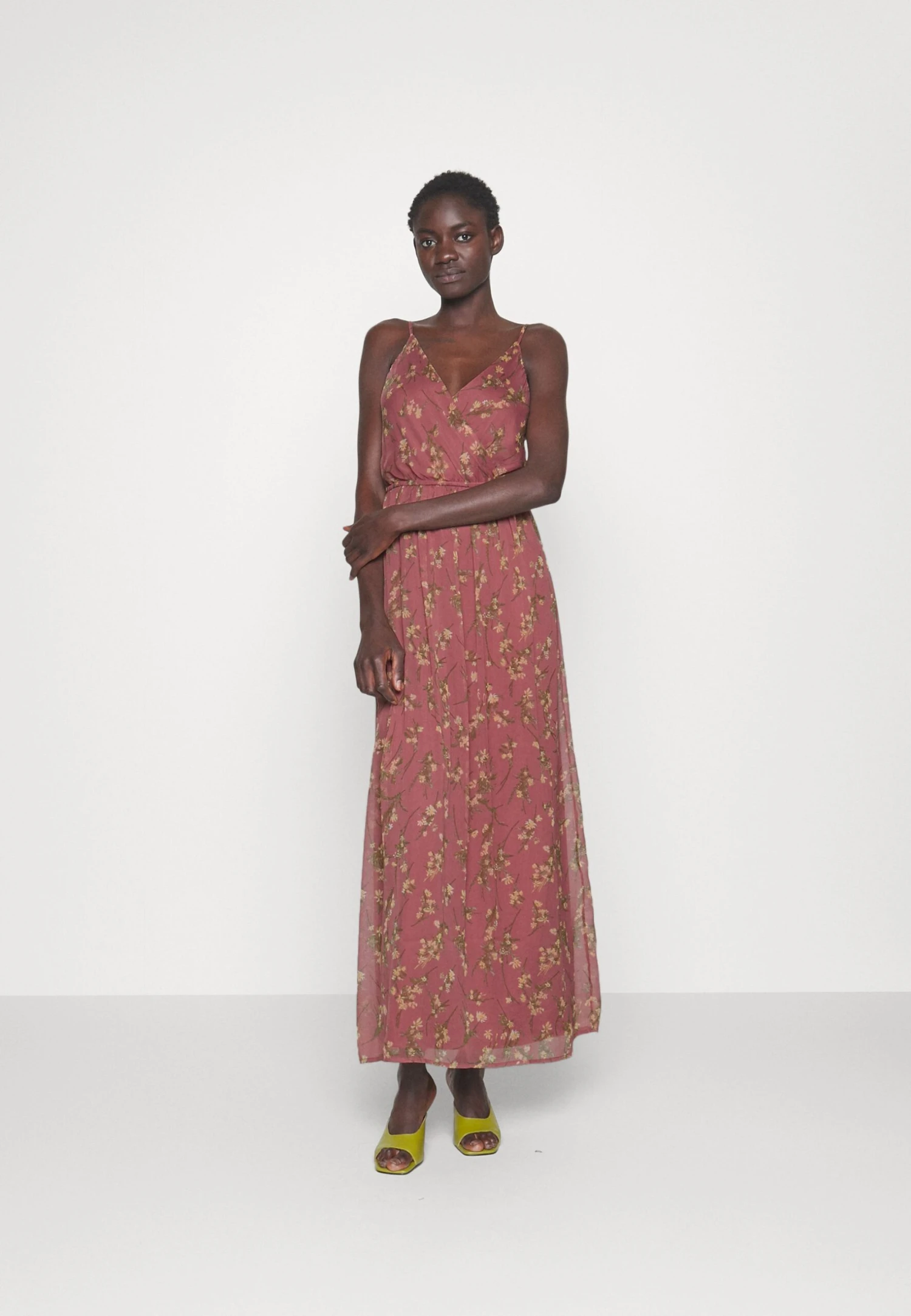 Vero Moda Tall Vmsmilla Singlet Wrap Ankle Dress - Robe Longue - Rose Brown/Vega