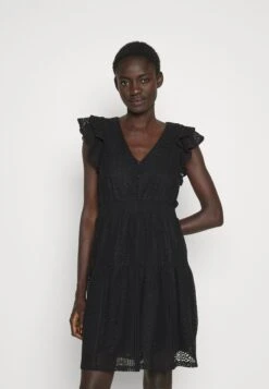 Vero Moda Tall Vmhoney Vneck Short Dress - Robe Chemise - Black