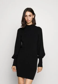 Vero Moda Tall Vmhollykarispuff Highneck Dress - Robe Pull - Black