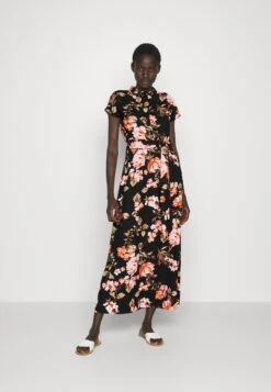 Vero Moda Tall Vmhallie Long Tie Dress - Robe Chemise - Black