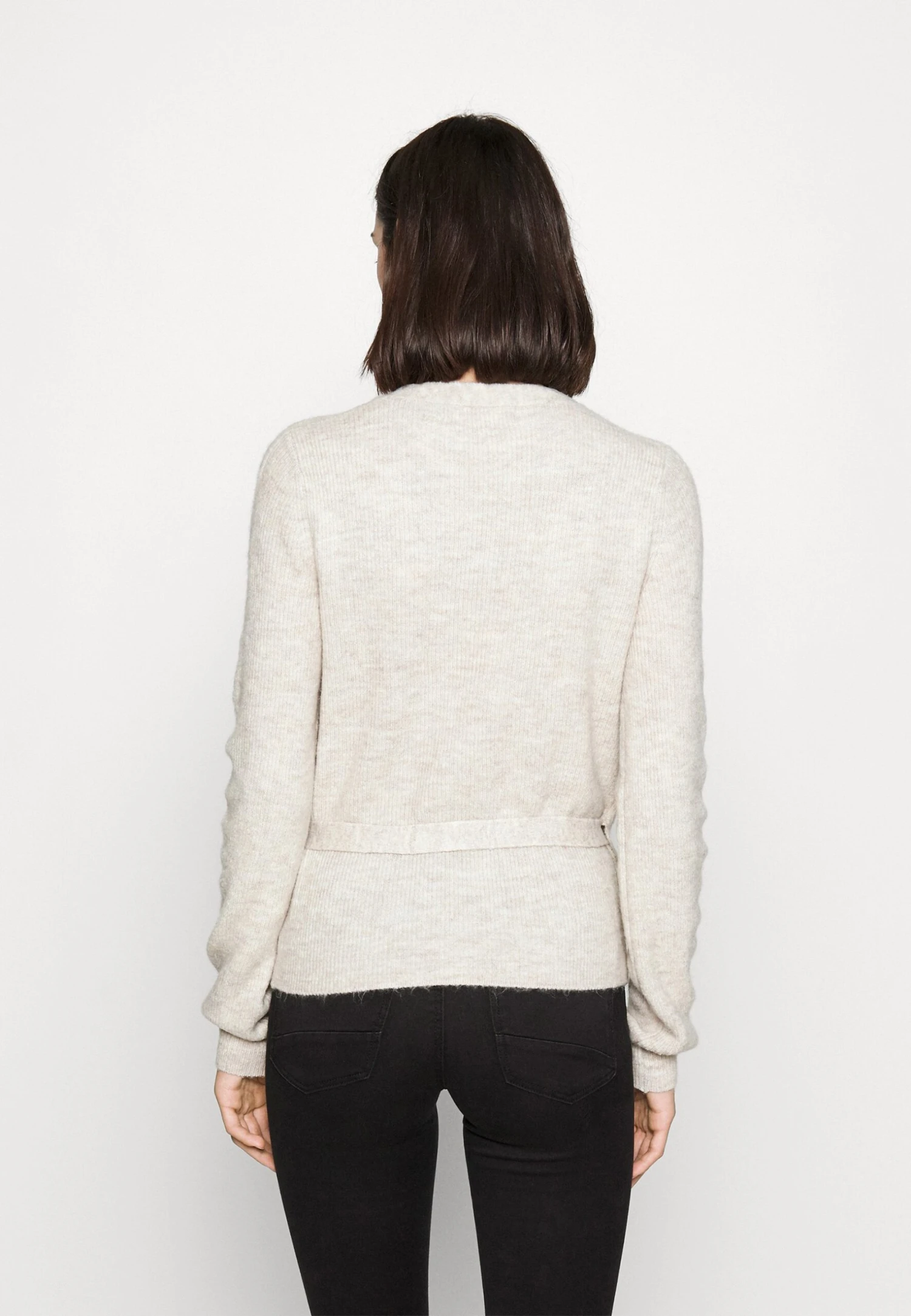 Vero Moda Tall Vmrubellefile Wrap Cardigan - Gilet - Birch Melange – Image 3