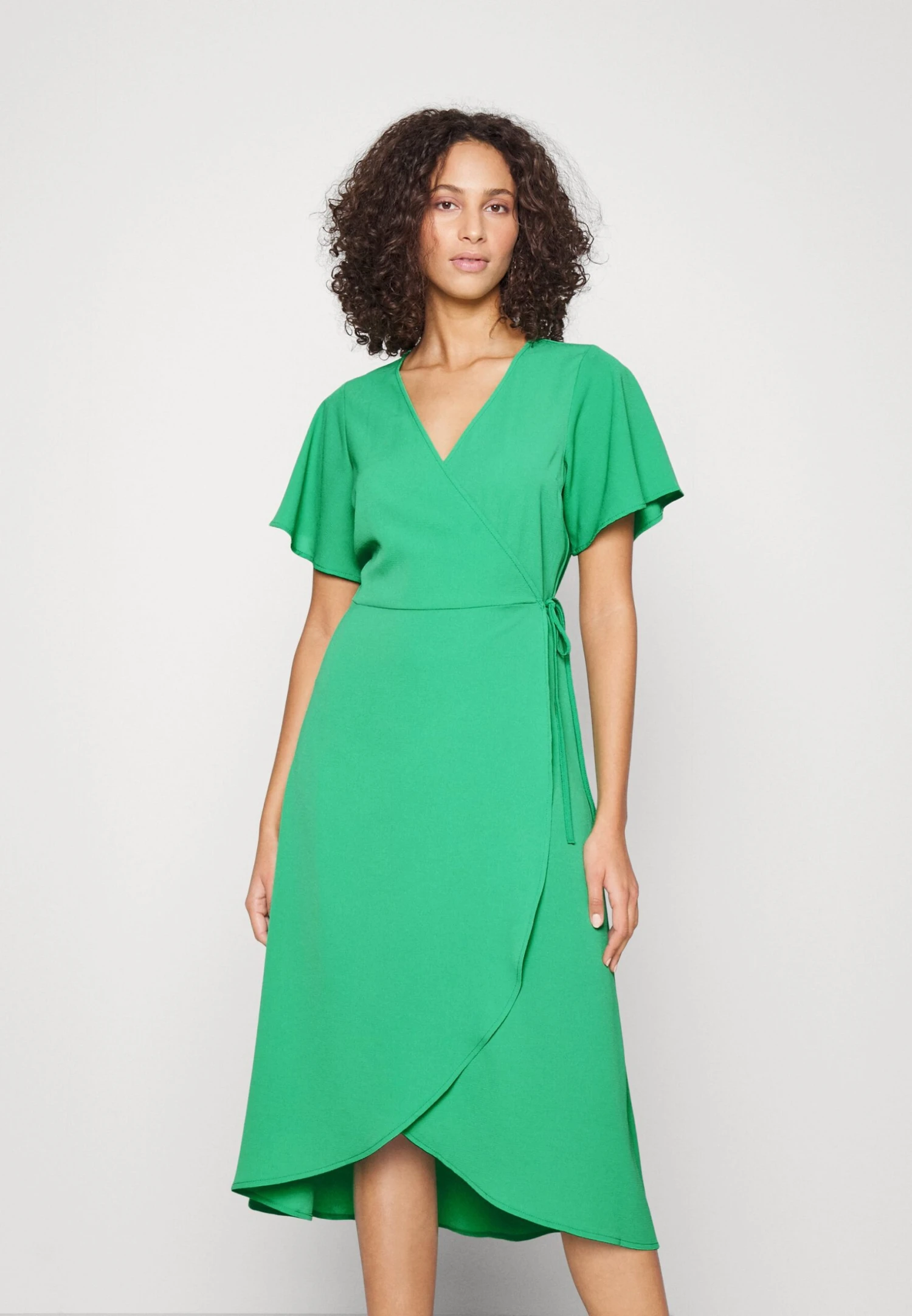 Vero Moda Tall Vmsaki Calf Wrap Dress - Robe De Jour - Bright Green