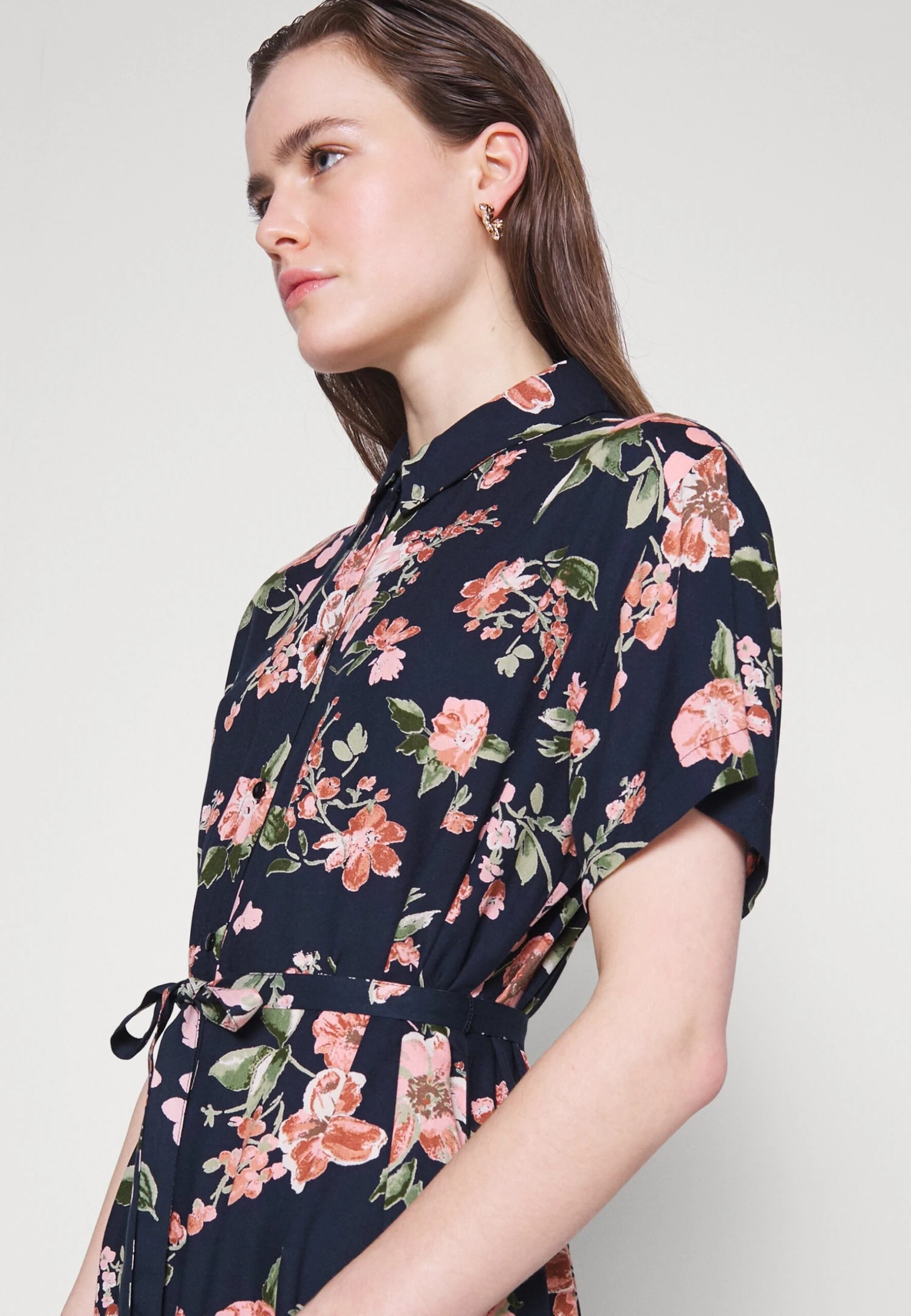 Vero Moda Tall Vmbumpy Calf Shirt Dress - Robe Chemise - Navy Blazer – Image 5