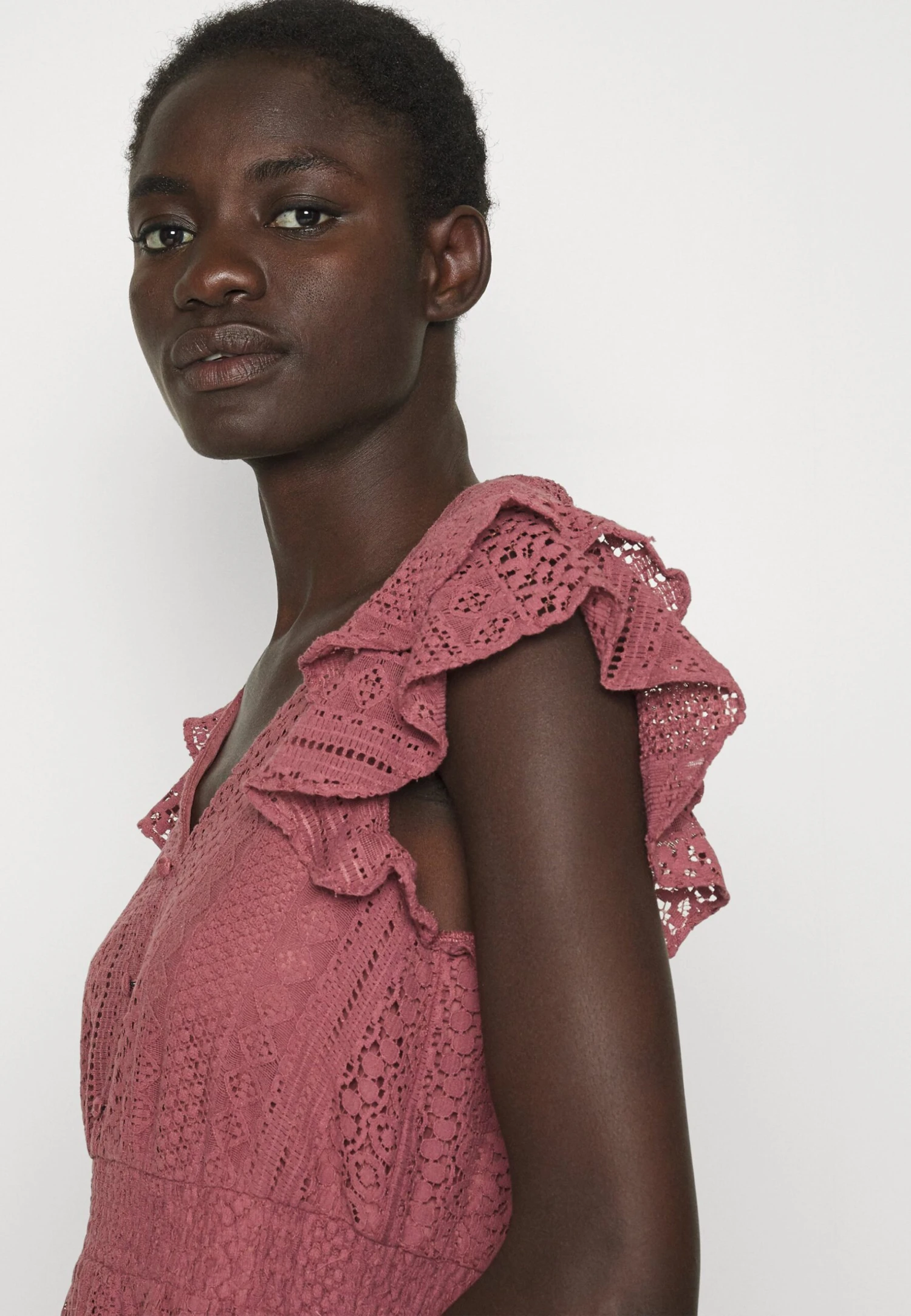 Vero Moda Tall Vmhoney Vneck Short Dress - Robe Chemise - Rose Brown – Image 5