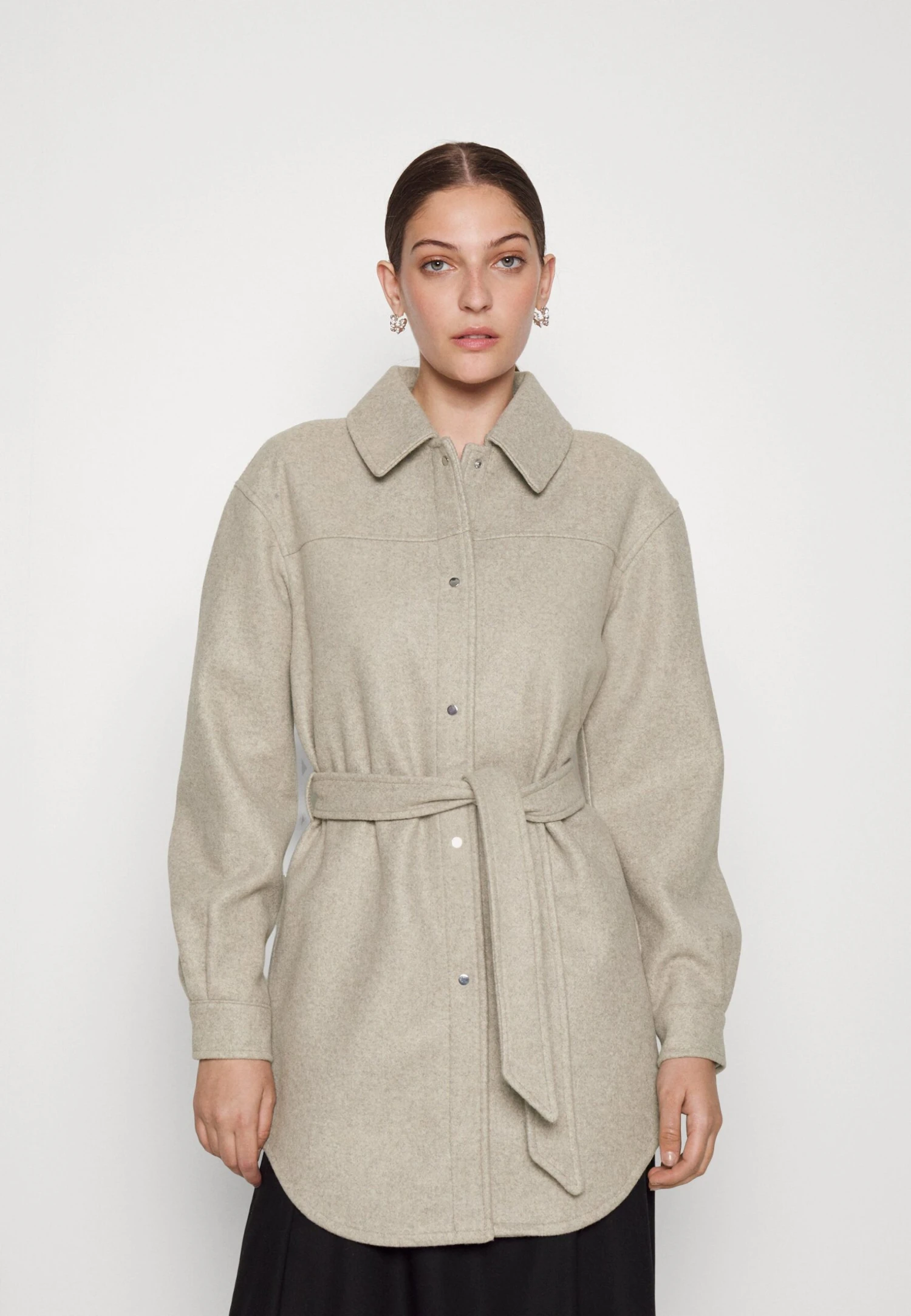 Vero Moda Tall Vmvince Jacket - Manteau Court - Silver Mink/Melange
