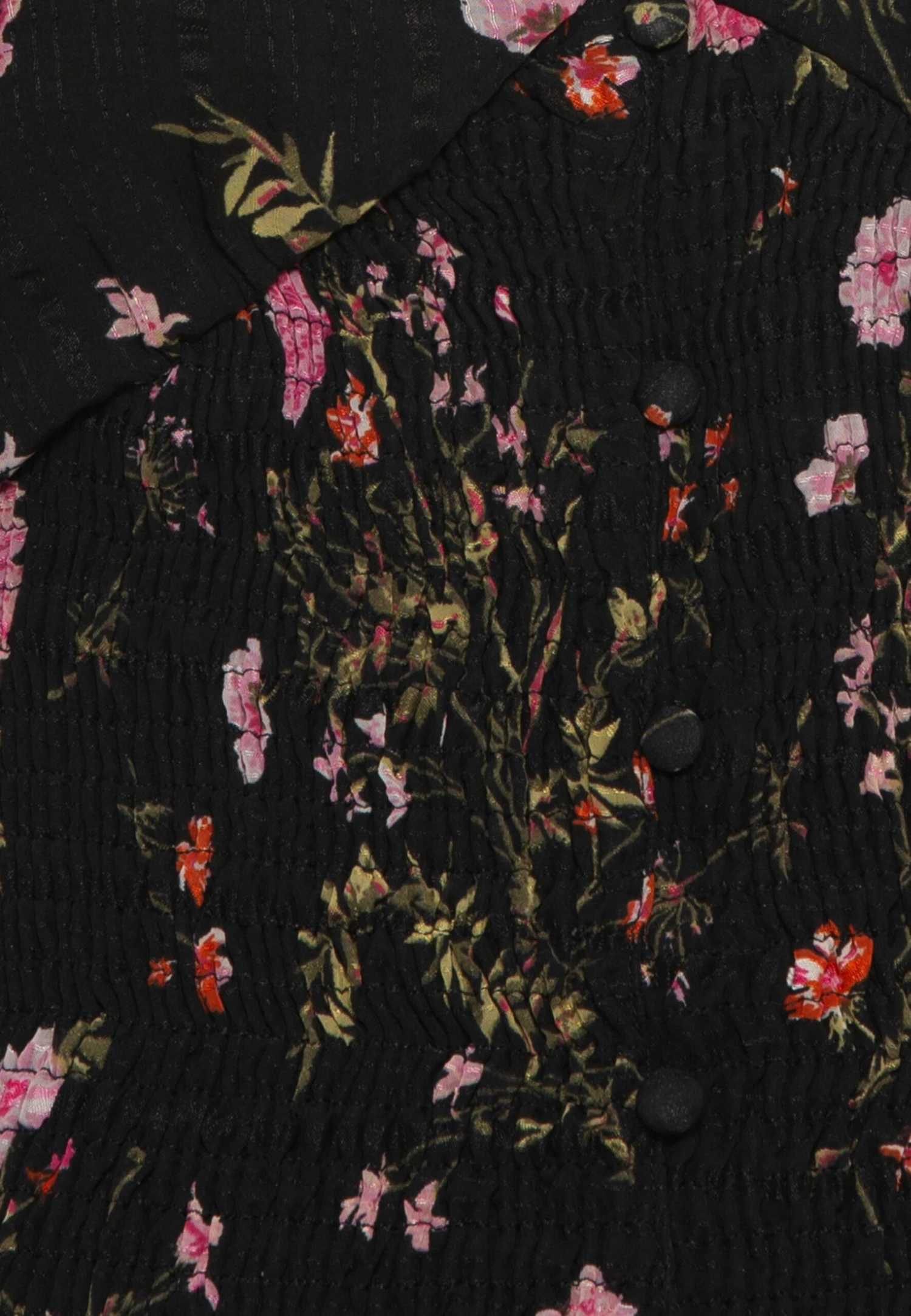 Vero Moda Tall Vmrosa V Neck Smock - Blouse - Black/Pink – Image 3