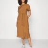 Vero Moda Tall Vmqueeny Calf Shirt Dress - Robe Chemise - Toffee