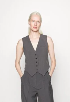 Vero Moda Tall Vmtroian Tailored Vest - Veste Sans Manches - Grey