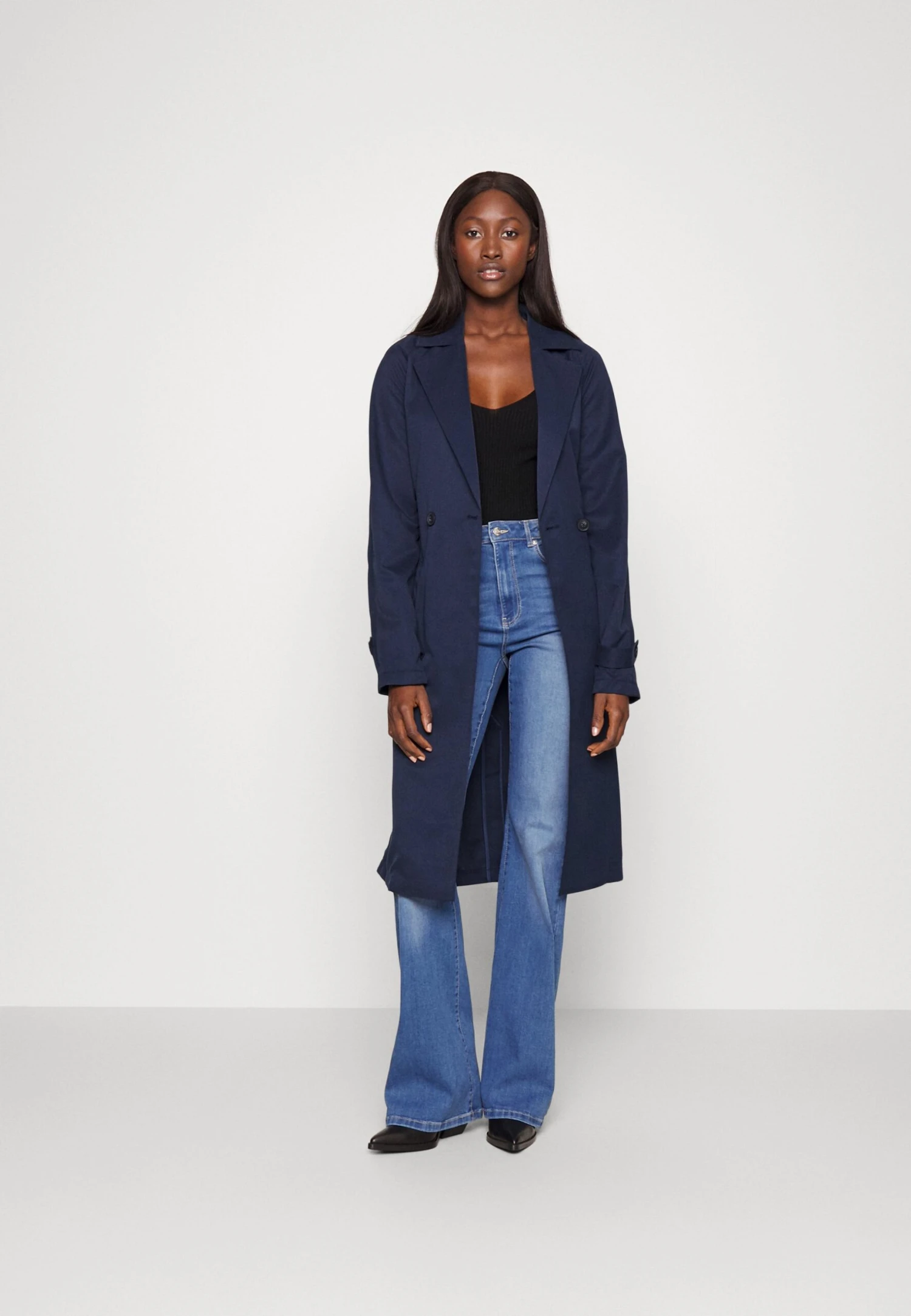 Vero Moda Tall Vmlou Long - Trench - Navy Blazer – Image 2