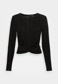 Vero Moda Tall Vmkanz Crop - T-Shirt À Manches Longues - Black