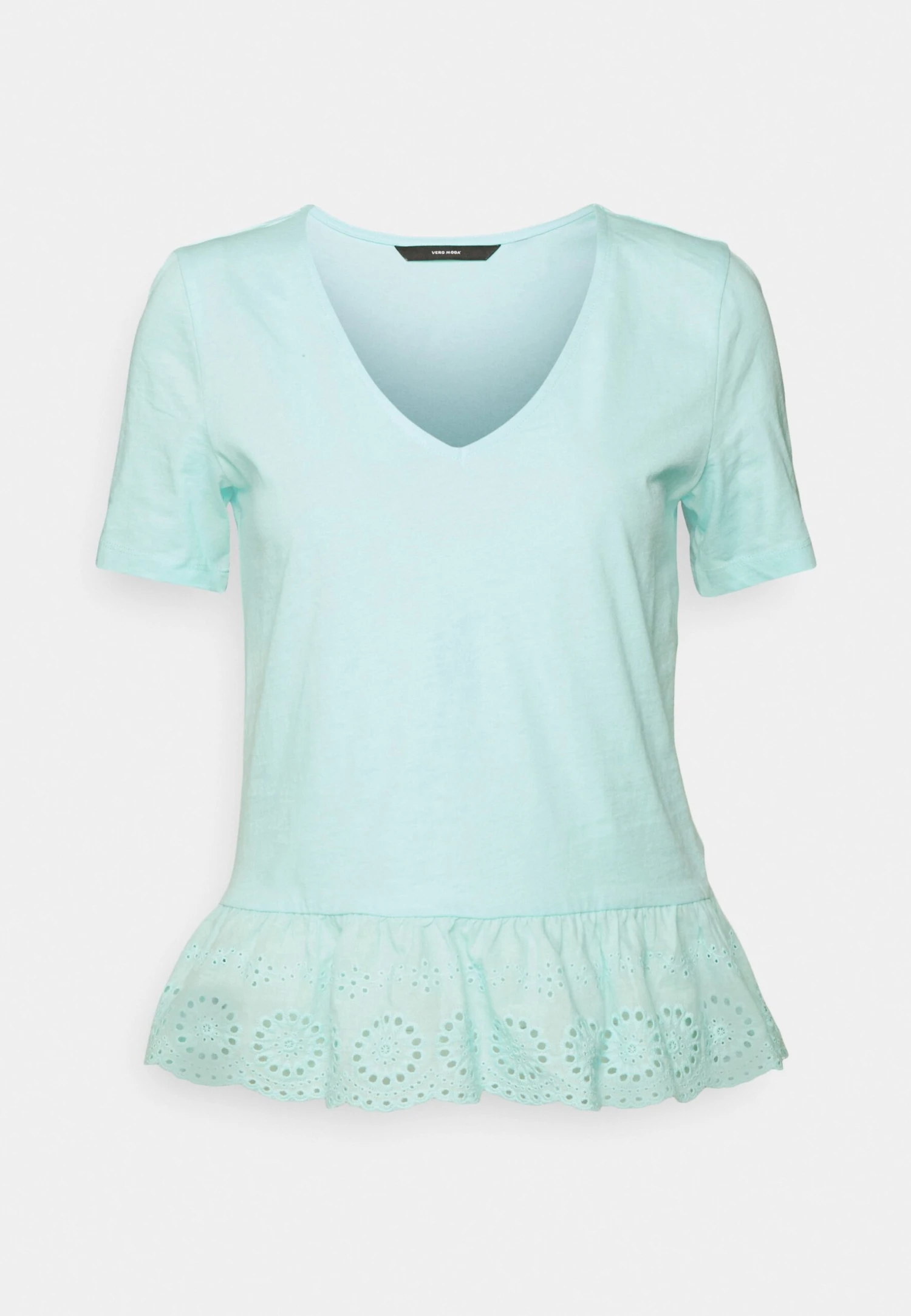 Vero Moda Tall Vmemily Peplum V Neck - T-Shirt Imprimé - Limpet Shell – Image 4