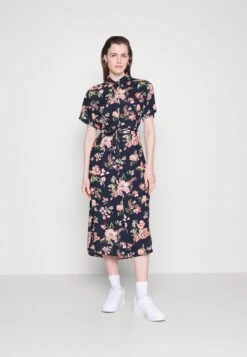 Vero Moda Tall Vmbumpy Calf Shirt Dress - Robe Chemise - Navy Blazer