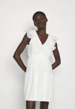 Vero Moda Tall Vmhoney Vneck Short Dress - Robe Chemise - Snow White