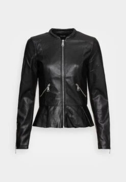 Vero Moda Tall Vmaveryally Short Jacket - Veste En Similicuir - Black