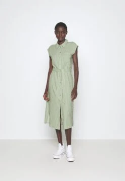 Vero Moda Tall Vmmymilo Calf Shirt Dress - Robe Chemise - Reseda/Snow White