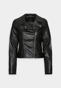 Vero Moda Tall Vmbella Annabel Coated Jacket - Veste En Similicuir - Black