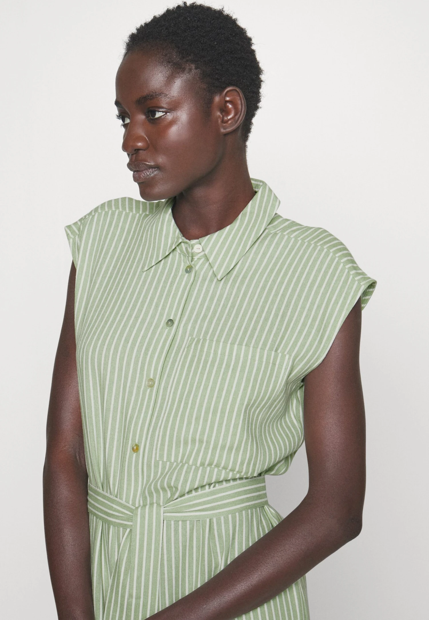 Vero Moda Tall Vmmymilo Calf Shirt Dress - Robe Chemise - Reseda/Snow White – Image 4