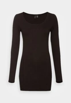 Vero Moda Tall Vmmaxisoft Long U Neck - T-Shirt À Manches Longues - Black