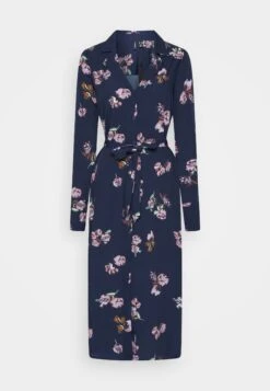 Vero Moda Tall Vmlydia Calf Shirt Dress - Robe Chemise - Navy Blazer/Lana