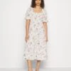Vero Moda Tall Calf Smock Dress - Robe De Jour - Snow White/Svea