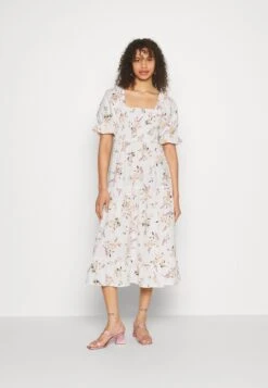 Vero Moda Tall Calf Smock Dress - Robe De Jour - Snow White/Svea
