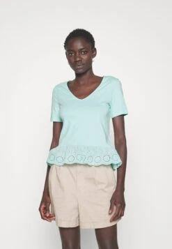 Vero Moda Tall Vmemily Peplum V Neck - T-Shirt Imprimé - Limpet Shell