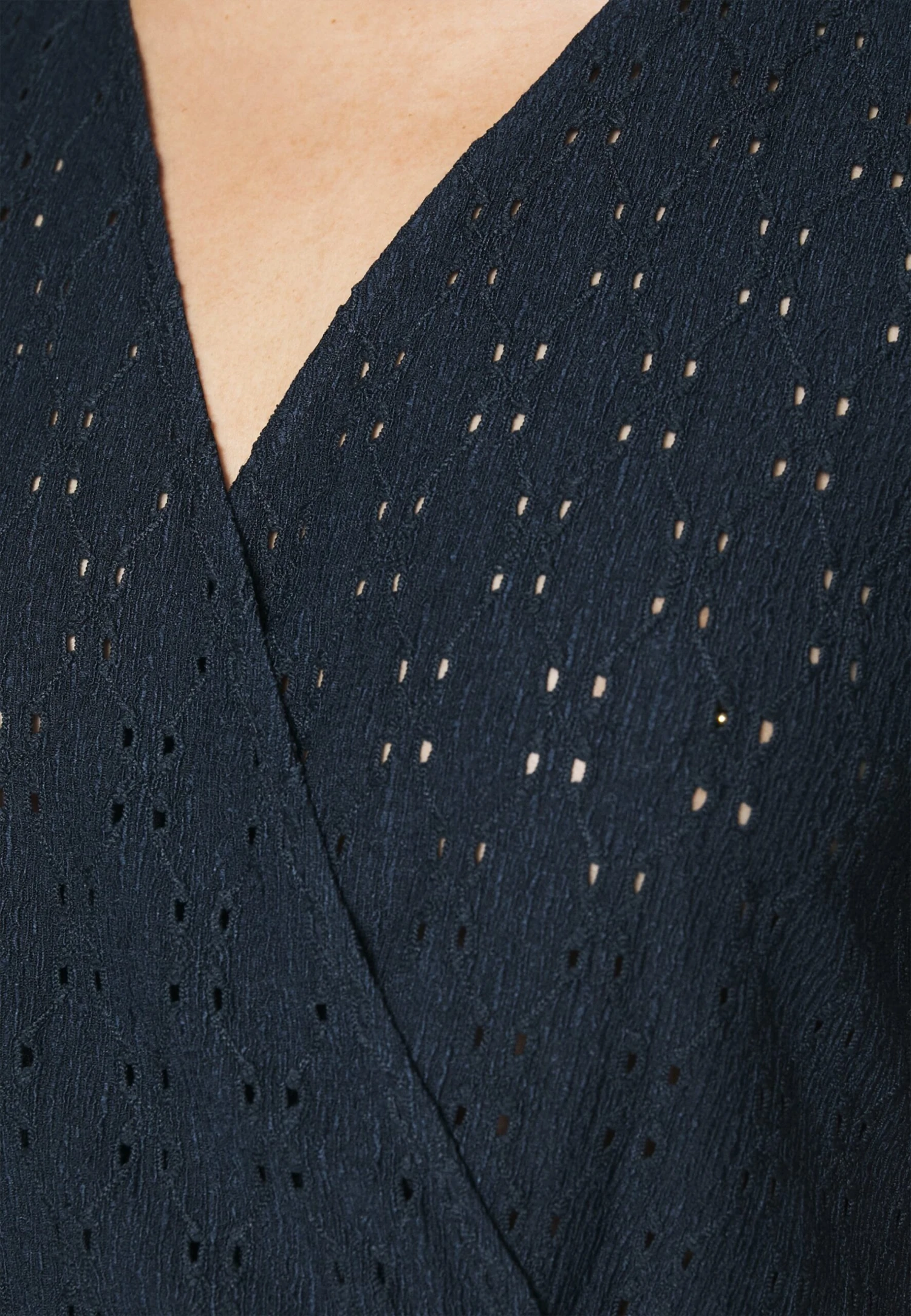 Vero Moda Tall Vmulrikke Broderie Anglais Dress - Robe De Jour - Navy Blazer – Image 5