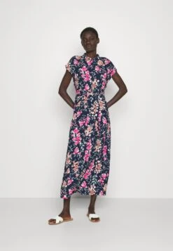 Vero Moda Tall Vmhallie Long Tie Dress - Robe Chemise - Navy Blazer/Small Rose