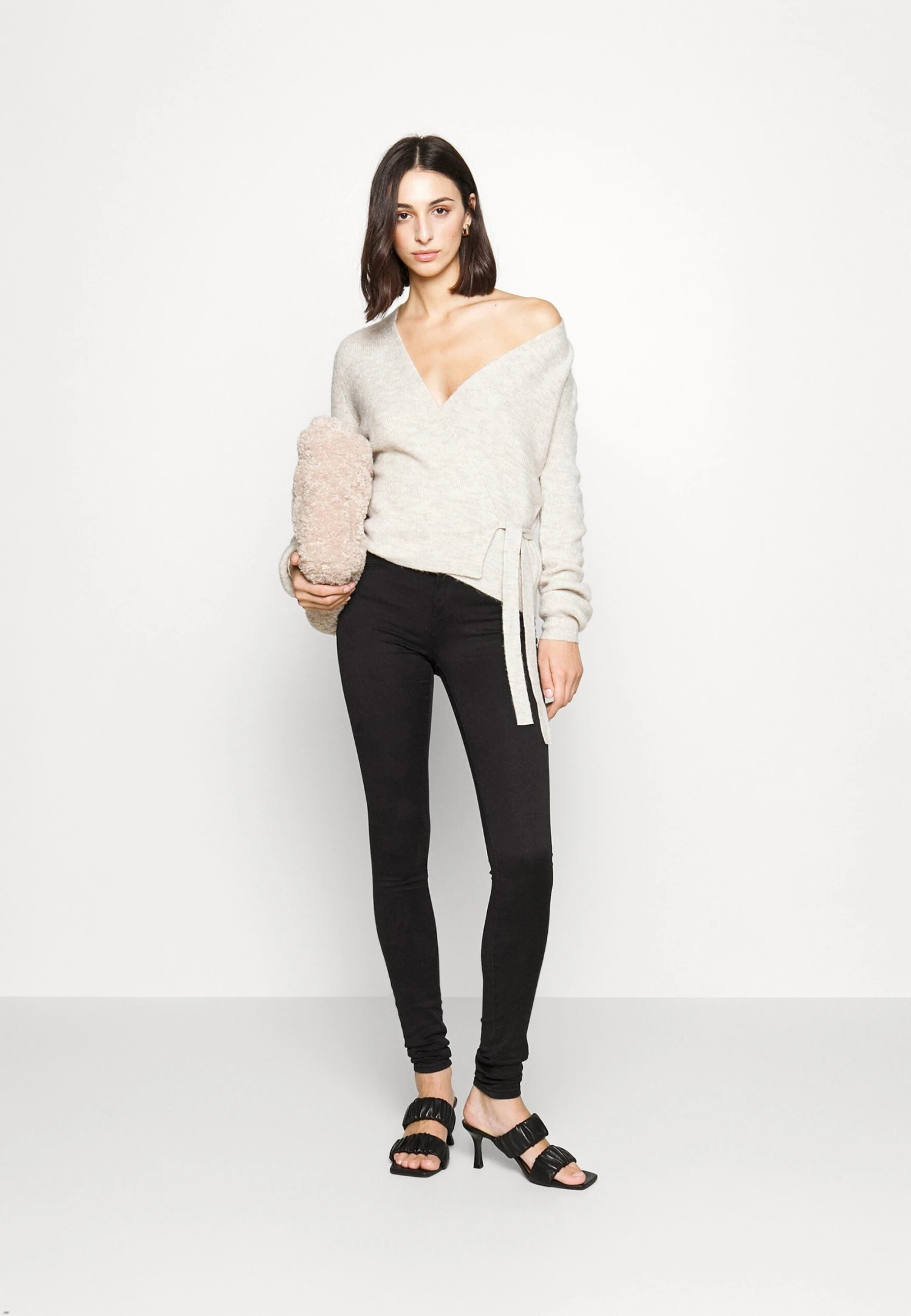 Vero Moda Tall Vmrubellefile Wrap Cardigan - Gilet - Birch Melange – Image 2