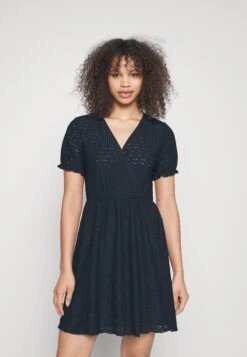 Vero Moda Tall Vmulrikke Broderie Anglais Dress - Robe De Jour - Navy Blazer