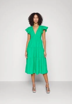 Vero Moda Tall Vmjarlotte Calf Slit Dress - Robe De Jour - Bright Green